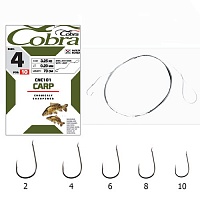 Крючки С Поводком Cobra Carp 70Cm, 0,14Mm, Разм.10, 10Шт.