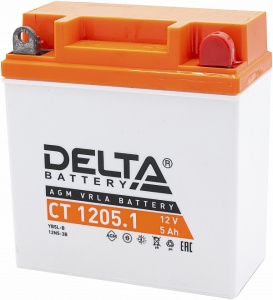 Аккумулятор DELTA CT1205.1 (12V/5Ah) аналог YB5L-B, 12NS-3B