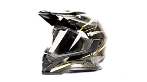 Шлем мото мотард HIZER B6197-1 (L) #4 black/yellow