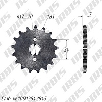 Звезда ведущая (428-18Т) 157FMI,163FML,166FMM (CG,CB125-250)