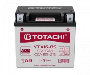 Аккумулятор TOTACHI MOTO YTX16-BS R 12V16Ah