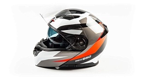 Шлем мото модуляр GTX 550 (L) #1 BLACK/WHITE RED GREY (2 визора)