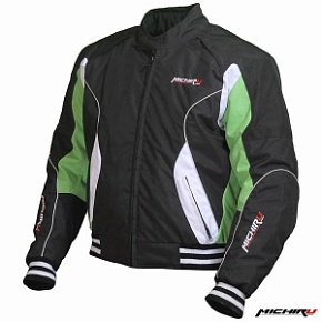 Куртка (текстиль) MICHIRU Urban черно-зеленый (Размер S)