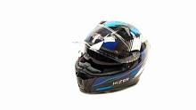 Шлем мото интеграл HIZER J5320 (XL) #1 black/blue (2 визора)