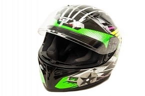 Шлем мото интеграл GTX 578S (L) #1 BLACK / FLUO GREEN YELLOW подростковый
