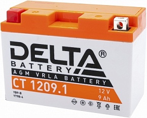 Аккумулятор DELTA CT1209.1 (12V/9Ah) аналог YT9B-BS