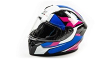 Шлем мото интеграл GTX 578 (L) #3 BLACK/PINK BLUE WHITE