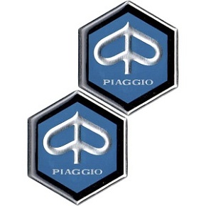 Наклейки (пара) (6х15) эмблема Piaggio (металл)