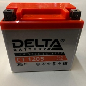 Аккумулятор DELTA CT1205 (12V/5Ah) аналог YT5L-BS, YTZ7S, YTX5L-BS