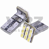 Лампа T10 (W5W) (габарит, без цоколя) 9 SMD (3x3) белый (2шт)