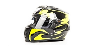 Шлем мото HIZER B561 (M) #1 black/yellow