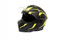 Шлем мото интеграл GTX 5672 (M) #5 BLACK/FLUO YELLOW/GREY