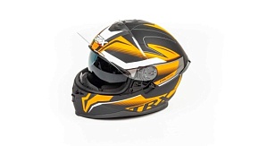Шлем мото интеграл GTX 5672 (M) #2 BLACK/FLUO ORANGE GREY (2 визора)