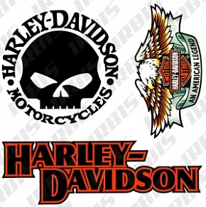 Наклейки (3шт) (18х18) Harley (винил)