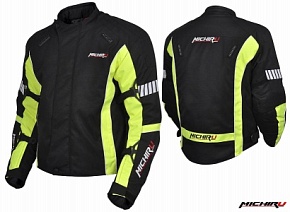 Куртка (текстиль) MICHIRU Town Racer черно-зеленый (Размер S)
