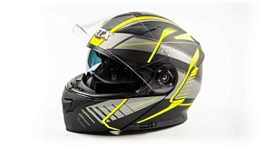 Шлем мото модуляр GTX 550 (M) #3 BLACK/FLUO YELLOW GREY (2 визора)