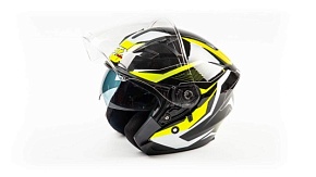 Шлем мото открытый GTX 278 (L) #2 BLACK/FLUO YELLOW WHITE (2 визора)