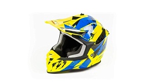 Шлем мото кроссовый GTX 633 (S) #1 FLUO YELLOW/BLUE BLACK