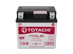 Аккумулятор TOTACHI MOTO YTX5L-BS 12V/5AH