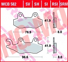 Колодки тормозные TRW MCB582SRM