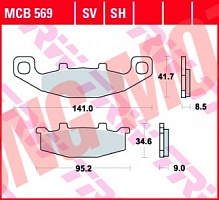 Колодки тормозные TRW MCB569