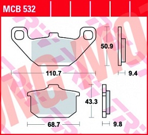 Колодки тормозные TRW MCB532